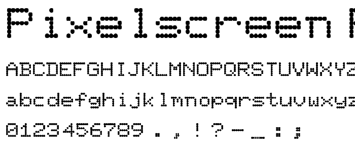 PixelScreen Regular font